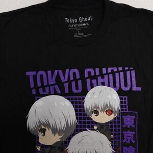 Tokyo Ghoul Casual Crew Neck Anime Graphic T-Shirt Adult Mens Size Small S Black